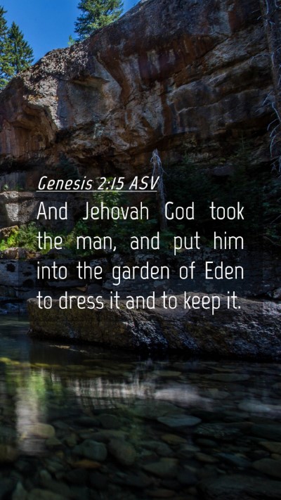 Picture 04 - Genesis 2:15 ASV Mobile Phone Wallpaper - And Jehovah God took the man, and put him into - Mobile Bible Verse Wallpaper
