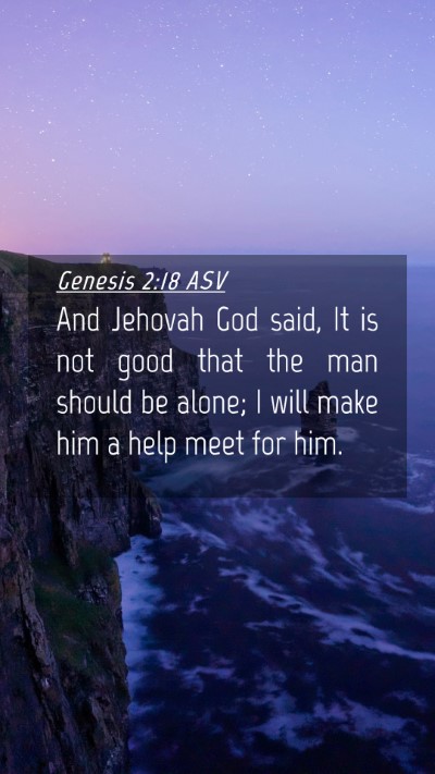 Picture 04 - Genesis 2:18 ASV Mobile Phone Wallpaper - And Jehovah God said, It is not good that the man - Mobile Bible Verse Wallpaper