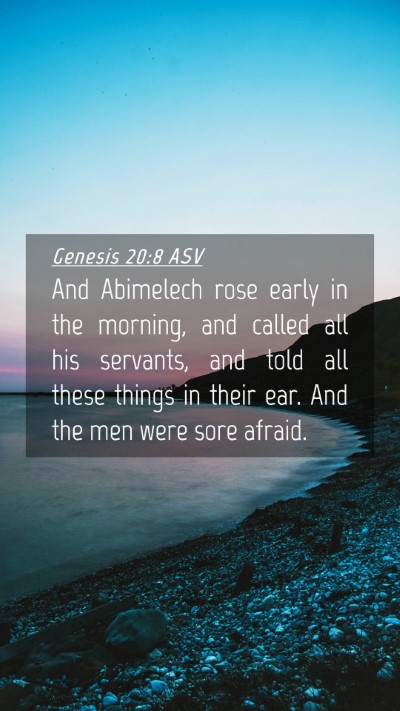Picture 04 - Genesis 20:8 ASV Mobile Phone Wallpaper - And Abimelech rose early in the morning, and - Mobile Bible Verse Wallpaper