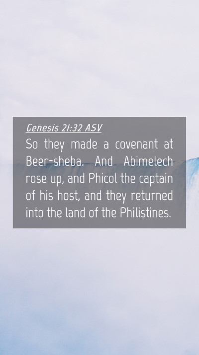 Picture 04 - Genesis 21:32 ASV Mobile Phone Wallpaper - So they made a covenant at Beer-sheba. And - Mobile Bible Verse Wallpaper
