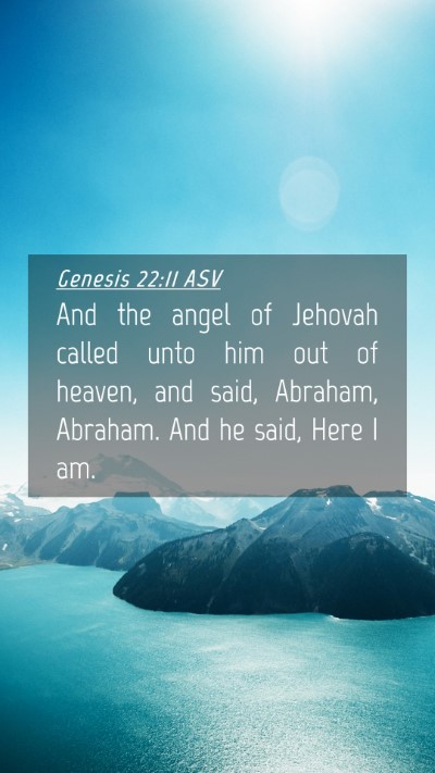 Picture 04 - Genesis 22:11 ASV Mobile Phone Wallpaper - And the angel of Jehovah called unto him out of - Mobile Bible Verse Wallpaper