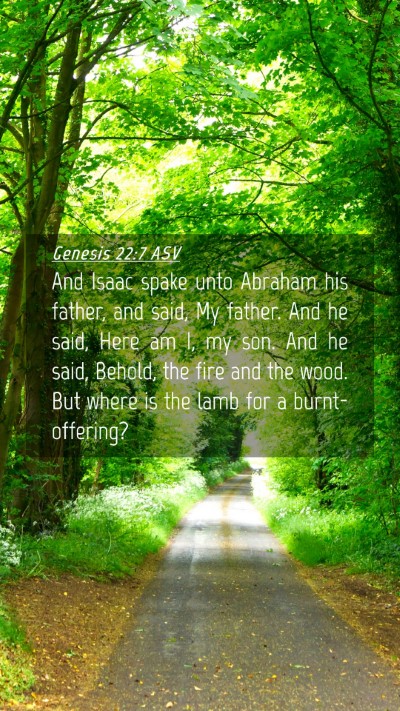 Picture 04 - Genesis 22:7 ASV Mobile Phone Wallpaper - And Isaac spake unto Abraham his father, and - Mobile Bible Verse Wallpaper
