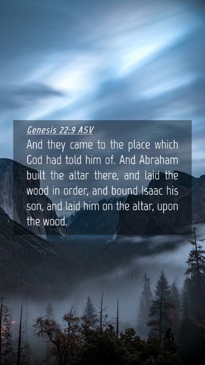 Picture 04 - Genesis 22:9 ASV Mobile Phone Wallpaper - And they came to the place which God had told him - Mobile Bible Verse Wallpaper
