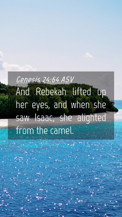 Picture 04 - Genesis 24:64 ASV Mobile Phone Wallpaper - And Rebekah lifted up her eyes, and when she saw - Mobile Bible Verse Wallpaper