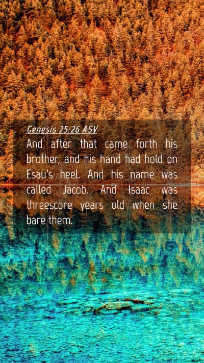 Picture 04 - Genesis 25:26 ASV Mobile Phone Wallpaper - And after that came forth his brother, and his - Mobile Bible Verse Wallpaper