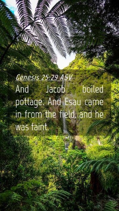 Picture 04 - Genesis 25:29 ASV Mobile Phone Wallpaper - And Jacob boiled pottage. And Esau came in from - Mobile Bible Verse Wallpaper