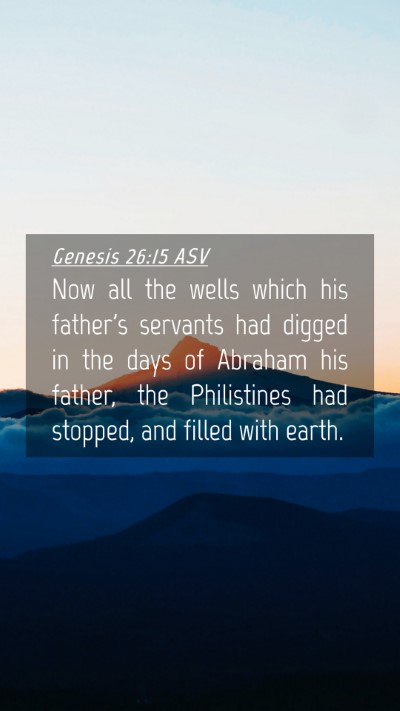 Picture 04 - Genesis 26:15 ASV Mobile Phone Wallpaper - Now all the wells which his father's servants had - Mobile Bible Verse Wallpaper