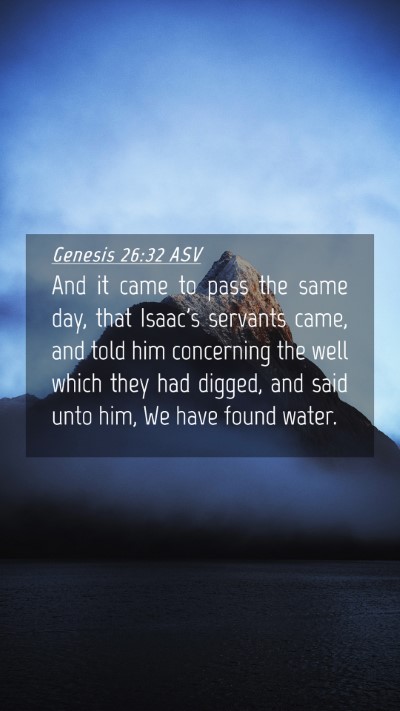 Picture 04 - Genesis 26:32 ASV Mobile Phone Wallpaper - And it came to pass the same day, that Isaac's - Mobile Bible Verse Wallpaper