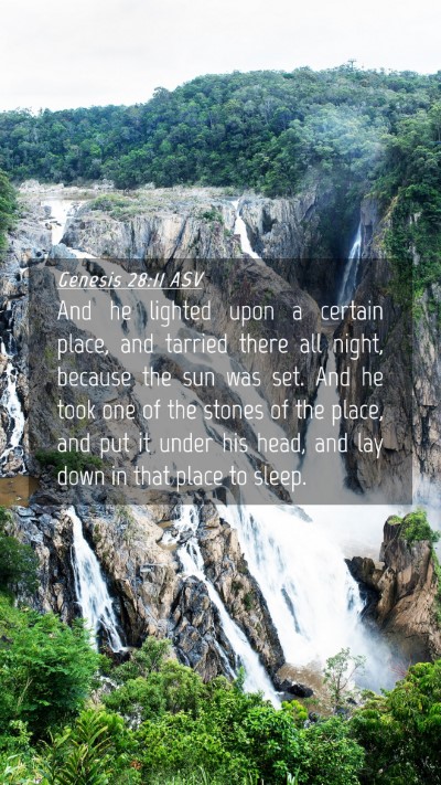 Picture 04 - Genesis 28:11 ASV Mobile Phone Wallpaper - And he lighted upon a certain place, and tarried - Mobile Bible Verse Wallpaper