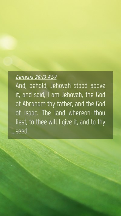 Picture 04 - Genesis 28:13 ASV Mobile Phone Wallpaper - And, behold, Jehovah stood above it, and said, I - Mobile Bible Verse Wallpaper