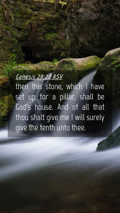 Picture 04 - Genesis 28:22 ASV Mobile Phone Wallpaper - then this stone, which I have set up for a - Mobile Bible Verse Wallpaper