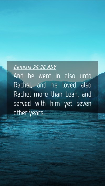 Picture 04 - Genesis 29:30 ASV Mobile Phone Wallpaper - And he went in also unto Rachel, and he loved - Mobile Bible Verse Wallpaper