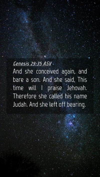 Picture 04 - Genesis 29:35 ASV Mobile Phone Wallpaper - And she conceived again, and bare a son. And she - Mobile Bible Verse Wallpaper