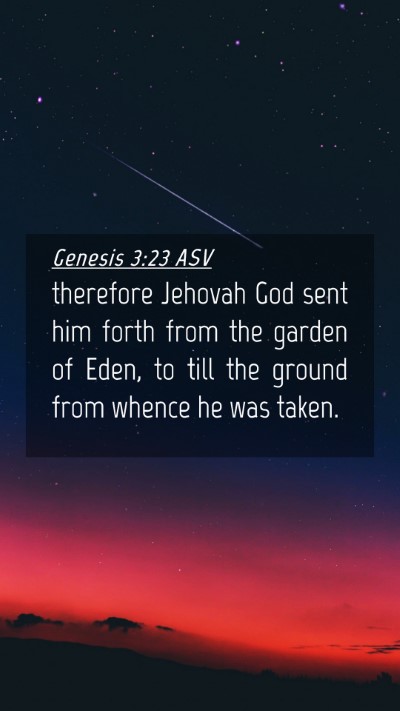 Picture 04 - Genesis 3:23 ASV Mobile Phone Wallpaper - therefore Jehovah God sent him forth from the - Mobile Bible Verse Wallpaper