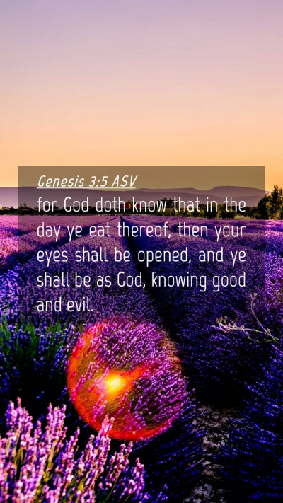 Picture 04 - Genesis 3:5 ASV Mobile Phone Wallpaper - for God doth know that in the day ye eat thereof, - Mobile Bible Verse Wallpaper