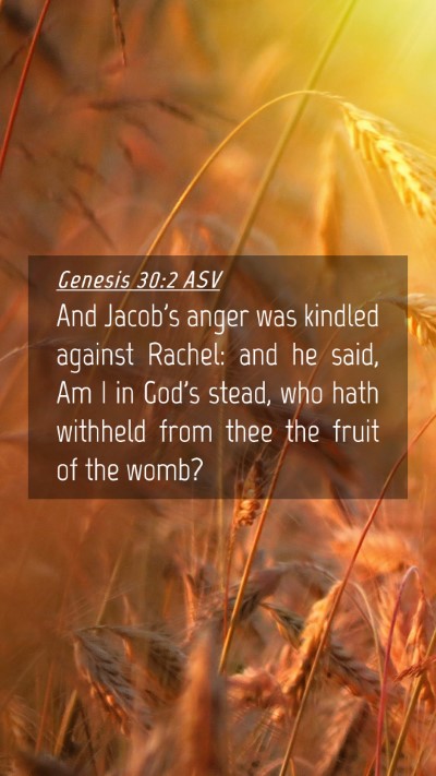 Picture 04 - Genesis 30:2 ASV Mobile Phone Wallpaper - And Jacob's anger was kindled against Rachel: and - Mobile Bible Verse Wallpaper