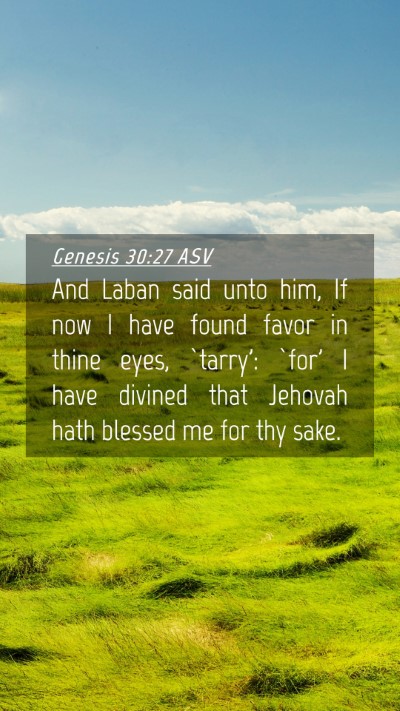 Picture 04 - Genesis 30:27 ASV Mobile Phone Wallpaper - And Laban said unto him, If now I have found - Mobile Bible Verse Wallpaper