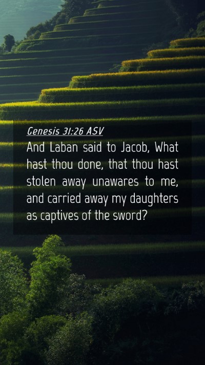 Picture 04 - Genesis 31:26 ASV Mobile Phone Wallpaper - And Laban said to Jacob, What hast thou done, - Mobile Bible Verse Wallpaper
