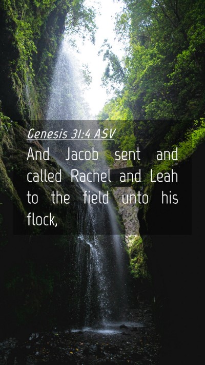 Picture 04 - Genesis 31:4 ASV Mobile Phone Wallpaper - And Jacob sent and called Rachel and Leah to the - Mobile Bible Verse Wallpaper