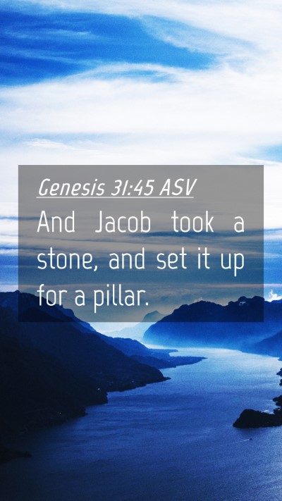 Picture 04 - Genesis 31:45 ASV Mobile Phone Wallpaper - And Jacob took a stone, and set it up for a - Mobile Bible Verse Wallpaper