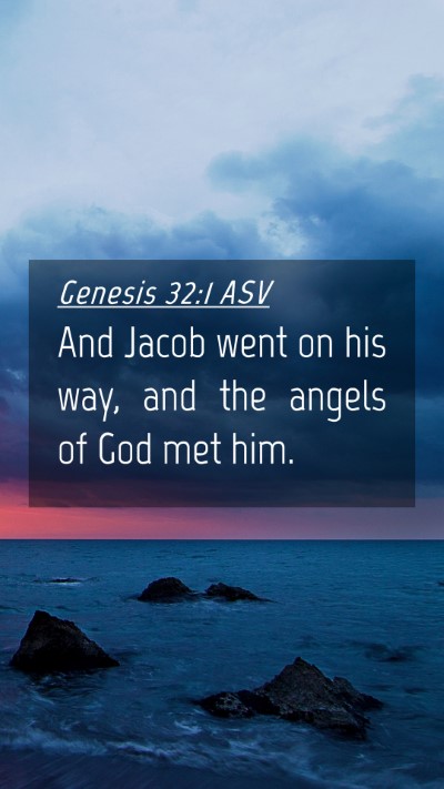 Picture 04 - Genesis 32:1 ASV Mobile Phone Wallpaper - And Jacob went on his way, and the angels of God - Mobile Bible Verse Wallpaper