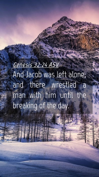 Picture 04 - Genesis 32:24 ASV Mobile Phone Wallpaper - And Jacob was left alone; and there wrestled a - Mobile Bible Verse Wallpaper