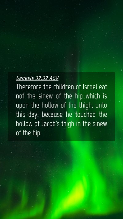 Picture 04 - Genesis 32:32 ASV Mobile Phone Wallpaper - Therefore the children of Israel eat not the - Mobile Bible Verse Wallpaper