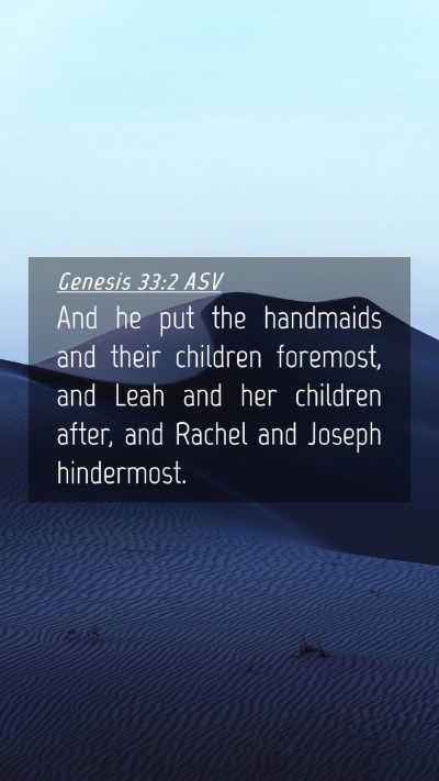 Picture 04 - Genesis 33:2 ASV Mobile Phone Wallpaper - And he put the handmaids and their children - Mobile Bible Verse Wallpaper
