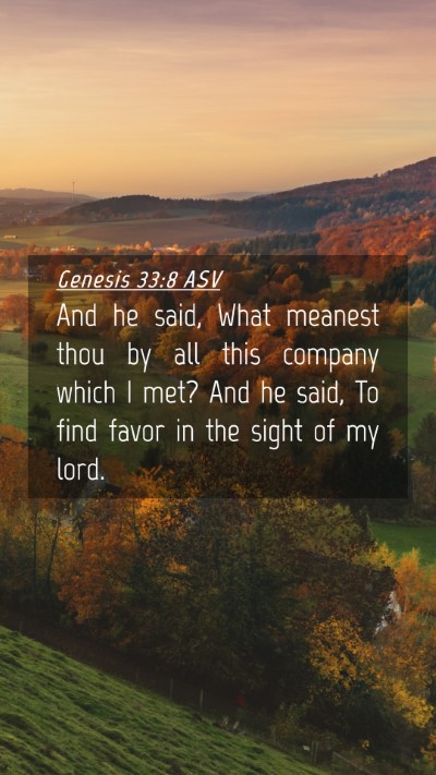Picture 04 - Genesis 33:8 ASV Mobile Phone Wallpaper - And he said, What meanest thou by all this - Mobile Bible Verse Wallpaper
