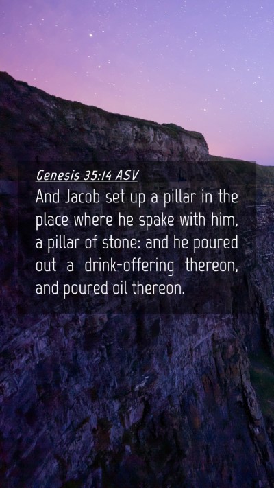 Picture 04 - Genesis 35:14 ASV Mobile Phone Wallpaper - And Jacob set up a pillar in the place where he - Mobile Bible Verse Wallpaper