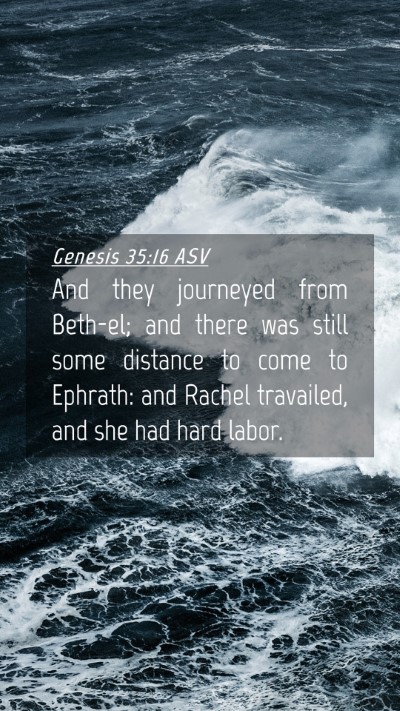 Picture 04 - Genesis 35:16 ASV Mobile Phone Wallpaper - And they journeyed from Beth-el; and there was - Mobile Bible Verse Wallpaper