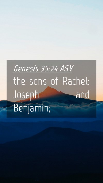 Picture 04 - Genesis 35:24 ASV Mobile Phone Wallpaper - the sons of Rachel: Joseph and - Mobile Bible Verse Wallpaper