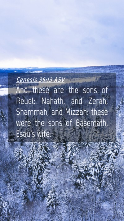 Picture 04 - Genesis 36:13 ASV Mobile Phone Wallpaper - And these are the sons of Reuel: Nahath, and - Mobile Bible Verse Wallpaper
