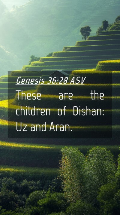 Picture 04 - Genesis 36:28 ASV Mobile Phone Wallpaper - These are the children of Dishan: Uz and - Mobile Bible Verse Wallpaper