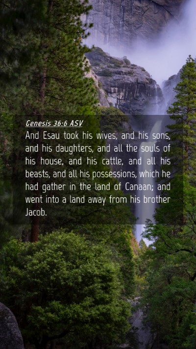 Picture 04 - Genesis 36:6 ASV Mobile Phone Wallpaper - And Esau took his wives, and his sons, and his - Mobile Bible Verse Wallpaper