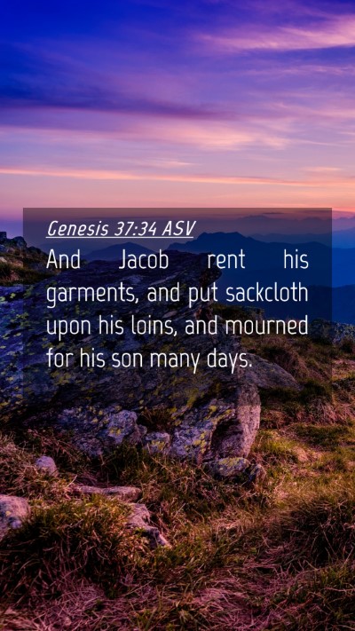 Picture 04 - Genesis 37:34 ASV Mobile Phone Wallpaper - And Jacob rent his garments, and put sackcloth - Mobile Bible Verse Wallpaper