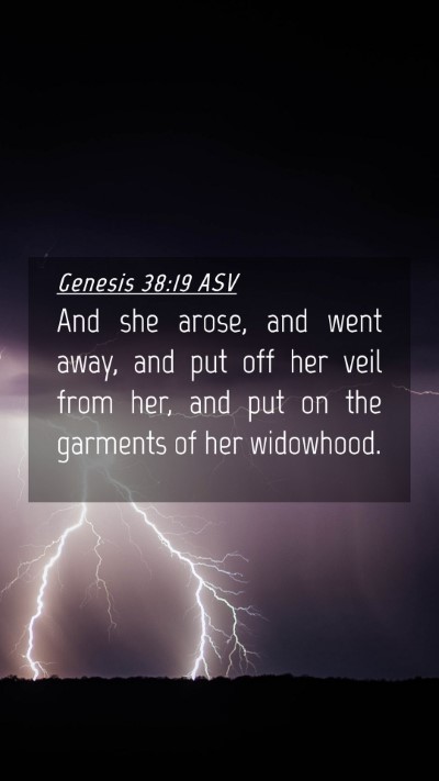 Picture 04 - Genesis 38:19 ASV Mobile Phone Wallpaper - And she arose, and went away, and put off her - Mobile Bible Verse Wallpaper