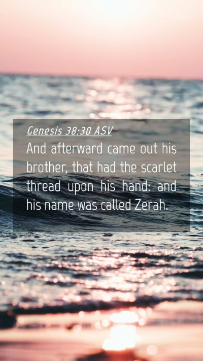 Picture 04 - Genesis 38:30 ASV Mobile Phone Wallpaper - And afterward came out his brother, that had the - Mobile Bible Verse Wallpaper