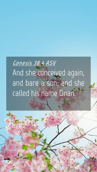 Picture 04 - Genesis 38:4 ASV Mobile Phone Wallpaper - And she conceived again, and bare a son; and she - Mobile Bible Verse Wallpaper