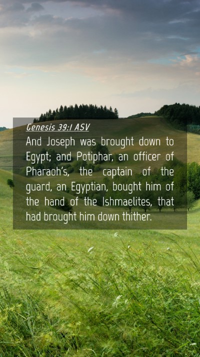 Picture 04 - Genesis 39:1 ASV Mobile Phone Wallpaper - And Joseph was brought down to Egypt; and - Mobile Bible Verse Wallpaper