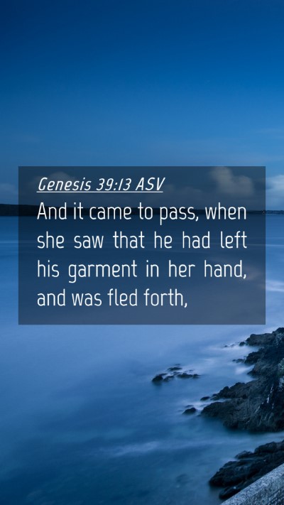 Picture 04 - Genesis 39:13 ASV Mobile Phone Wallpaper - And it came to pass, when she saw that he had - Mobile Bible Verse Wallpaper