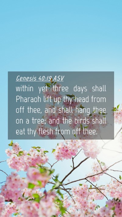Picture 04 - Genesis 40:19 ASV Mobile Phone Wallpaper - within yet three days shall Pharaoh lift up thy - Mobile Bible Verse Wallpaper
