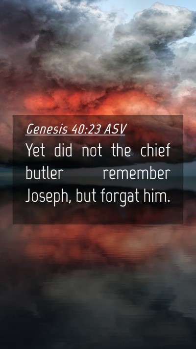 Picture 04 - Genesis 40:23 ASV Mobile Phone Wallpaper - Yet did not the chief butler remember Joseph, but - Mobile Bible Verse Wallpaper