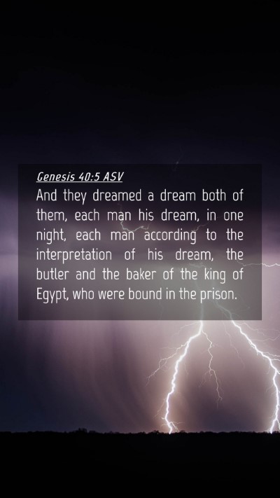 Picture 04 - Genesis 40:5 ASV Mobile Phone Wallpaper - And they dreamed a dream both of them, each man - Mobile Bible Verse Wallpaper