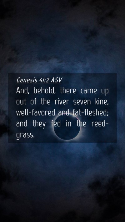 Picture 04 - Genesis 41:2 ASV Mobile Phone Wallpaper - And, behold, there came up out of the river seven - Mobile Bible Verse Wallpaper