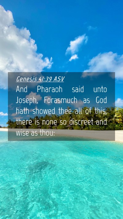 Picture 04 - Genesis 41:39 ASV Mobile Phone Wallpaper - And Pharaoh said unto Joseph, Forasmuch as God - Mobile Bible Verse Wallpaper