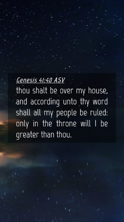 Picture 04 - Genesis 41:40 ASV Mobile Phone Wallpaper - thou shalt be over my house, and according unto - Mobile Bible Verse Wallpaper
