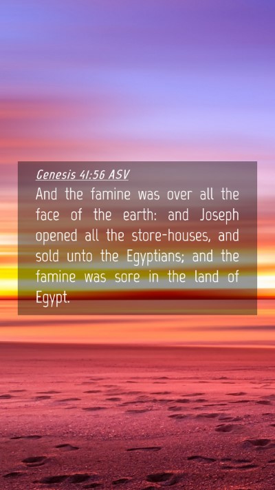 Picture 04 - Genesis 41:56 ASV Mobile Phone Wallpaper - And the famine was over all the face of the - Mobile Bible Verse Wallpaper