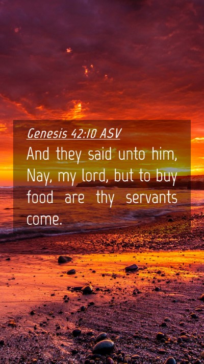 Picture 04 - Genesis 42:10 ASV Mobile Phone Wallpaper - And they said unto him, Nay, my lord, but to buy - Mobile Bible Verse Wallpaper