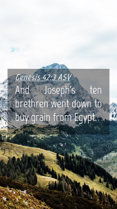 Picture 04 - Genesis 42:3 ASV Mobile Phone Wallpaper - And Joseph's ten brethren went down to buy grain - Mobile Bible Verse Wallpaper